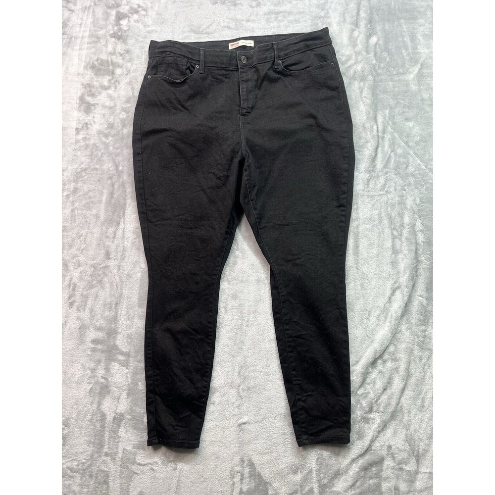 Levis Womens Plus Sz 20 Designer Jeans Black High Rise Skinny Stretch Pants